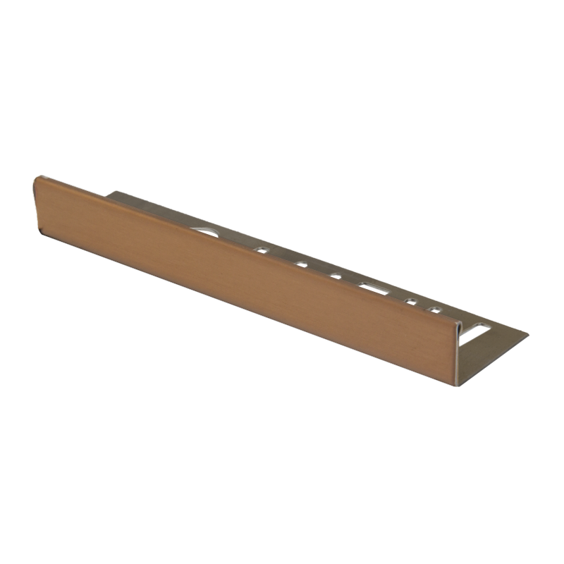 PREMTOOL Straight Edge Brushed Rose Copper Stainless Steel Tile Trim 2.5m SSE Premium Tile Trim